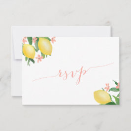 Cartão RSVP Opções de Comida de Casamento de Limões de Script