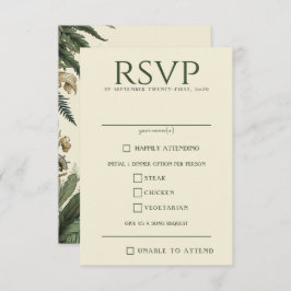 Cartão RSVP Opções de Comida de Florestas Encantadas Vintage