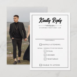 Cartão RSVP Opções de Comida de Fotografias Casuais