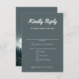 Cartão RSVP Opções de Comida de Magia de Montanha