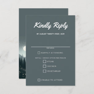Cartão RSVP Opções de Comida de Magia de Montanha