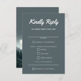 Cartão RSVP Opções de Comida de Magia de Montanha