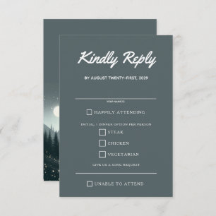 Cartão RSVP Opções de Comida de Magia de Montanha