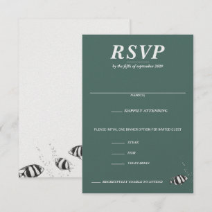 Cartão RSVP Opções de Comida do Casal Scuba