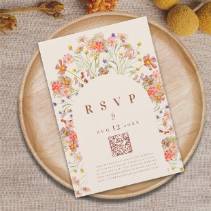 Cartão RSVP Opções de Refeição de Casamento de Terracota Flora