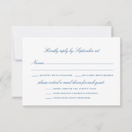 Cartão RSVP Opções de Refeição de Robalo Listrado Casamento El
