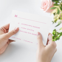 Cartão RSVP Opções de refeição do Bat Mitzvah, cor-de-rosa sim