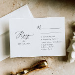 Cartão RSVP Opções de Refeições Casamento Moderno de Script El<br><div class="desc">Projetado para coordenar com a nossa coleção de casamento da Modern Calliografia,  esta placa RSVP personalizável,  apresenta uma fonte moderna de escrita de caligrafia emparelhada com uma fonte de serif & sans clássica em preto e é perfeita para qualquer estação. Itens correspondentes disponíveis.</div>