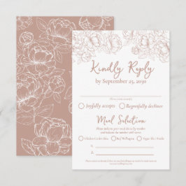 Cartão RSVP Opções de Refeições de Casamento Floral de Boho Co