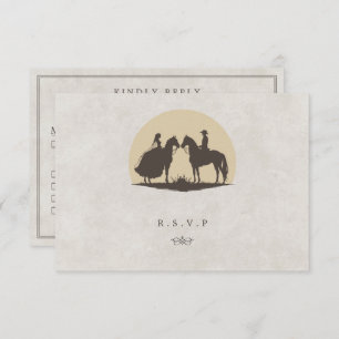 Cartão RSVP Opções de refeições de cowboy do país ocidental RS