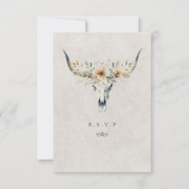 Cartão RSVP Opções ocidentais de farinha de crânio de longhorn