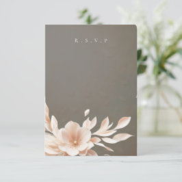 Cartão RSVP Opções românticas de refeições de casamentos flora