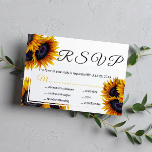 Cartão RSVP Opções vibrantes da refeição do casamento do v