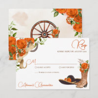 Orange Rosa Rustic Charro Western Quinceanera