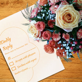 Cartão RSVP Orange Sunset Wedding