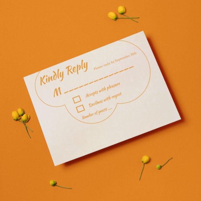 Cartão RSVP Orange Sunset Wedding (Criador carregado)