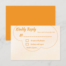 Cartão RSVP Orange Sunset Wedding