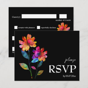Cartão RSVP 🌈 Orçamento LGBTQ Escolha alimentar Pétalas & Org