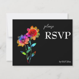 Cartão RSVP 🌈 Orçamento LGBTQ Pétalas & Orgulho 