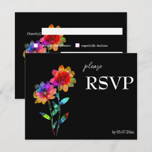 Cartão RSVP 🌈 Orçamento LGBTQ Pétalas & Orgulho