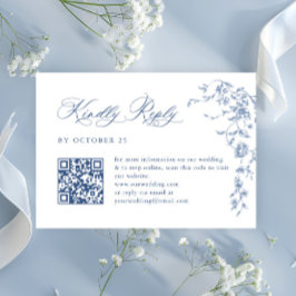 Cartão RSVP Ornamentado vitoriano Grace Floral Wedding Código 