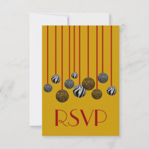 Cartão RSVP Ornamentos de Leopardo e Zebra personalizáveis