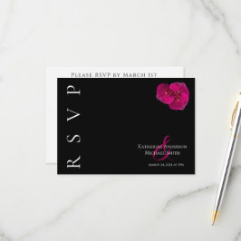 Cartão RSVP Orquídeas da Fuchsia Moderna