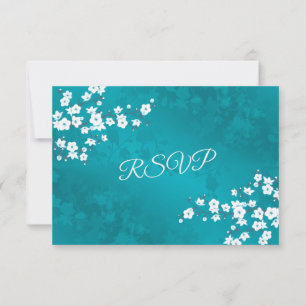 Cartão RSVP Ouro Branco Floral Elegante