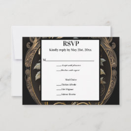 Cartão RSVP Ouro Enfeitiçante