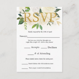 Cartão RSVP Ouro Love