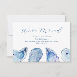 Cartão RSVP Oyster Blue Watercolor Change of Address Card