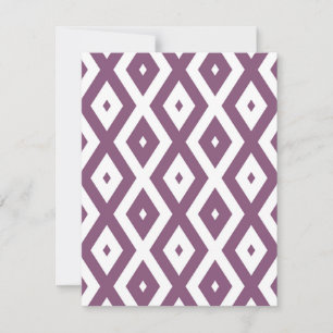 Cartão RSVP Padrão de diamante branco e Mauve