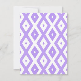 Cartão RSVP Padrão de diamante roxo e branco