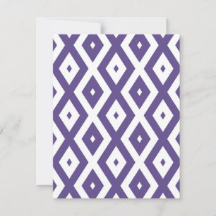 Cartão RSVP Padrão de diamante ultra violeta e branco