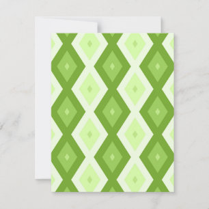 Cartão RSVP Padrão de diamante verde Chartreuse