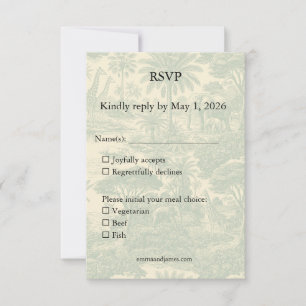 Cartão RSVP Padrão de Toalete da Selva Design Cênico Tropical