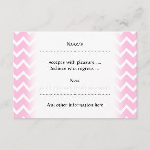 Cartão RSVP Padrão de Zigzag branco e rosa pálido.