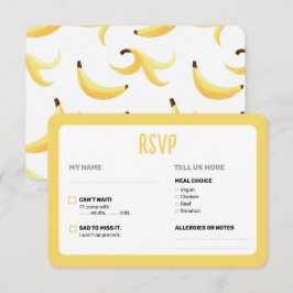 Cartão RSVP Padrão divertido de festa com piadas de banana col