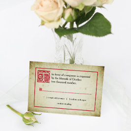 Cartão RSVP Página do Storybook | Vintage Fairytale Wedding RS