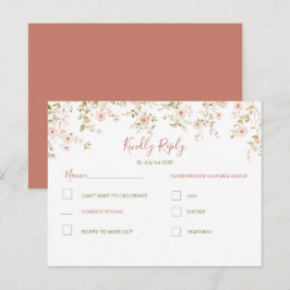 Cartão RSVP País da Rosa Selvagem Casamento