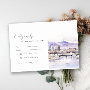 Cartão RSVP Paisagem em Aquarela de Casamento em Boise, Idaho