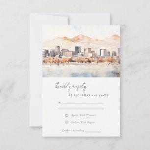 Cartão RSVP Paisagem em Aquarela do Casamento em Salt Lake Cit