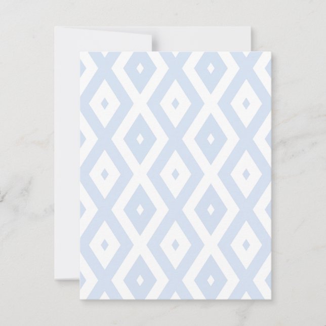 Cartão RSVP Pale blue and white diamond pattern (Frente)