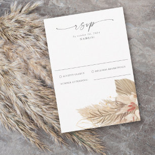 Cartão RSVP Pampas Grass Palm Watercolor
