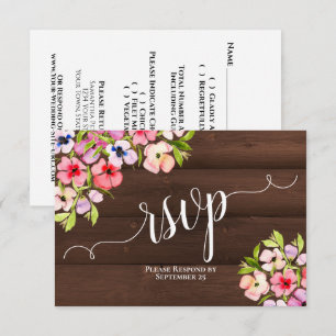 Cartão RSVP Panteras de Aquarela Rústica no Casamento da Made