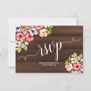 Cartão RSVP Panteras de Aquarela Rústica no Casamento da Made