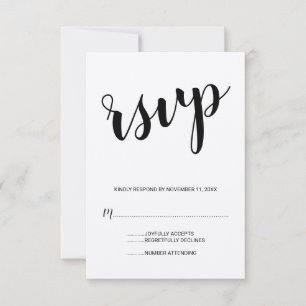 Cartão RSVP Papel de embalagem Moderno do roteiro que Wedding