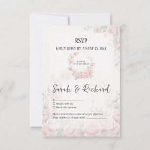 Cartão RSVP Papel Jardim Sussurro Casamento Floral Romântico
