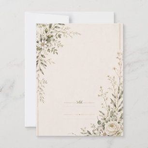 Cartão RSVP Papelaria de Casamento com Charme Botânico Natural