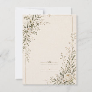 Cartão RSVP Papelaria de Casamento com Charme Botânico Natural